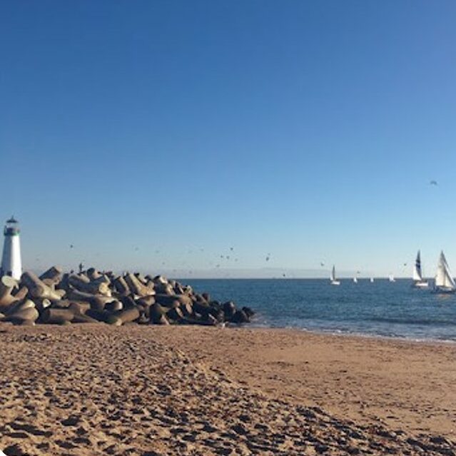 sailboats and beach