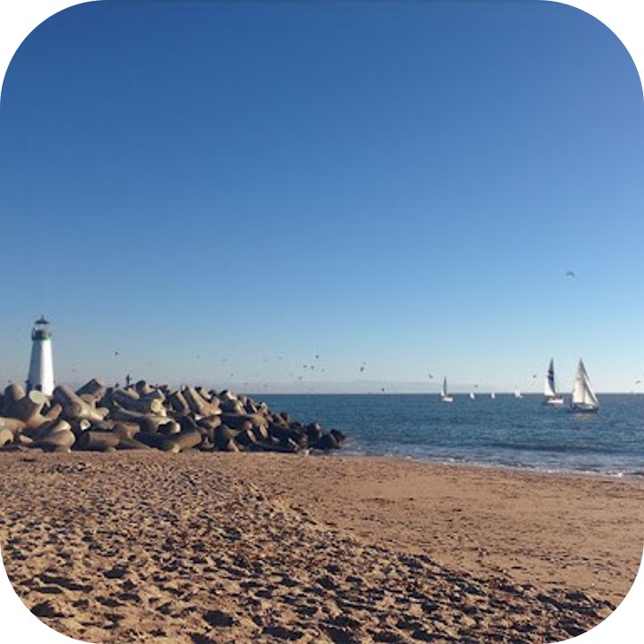 sailboats and beach