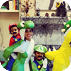 Family photo in costumes