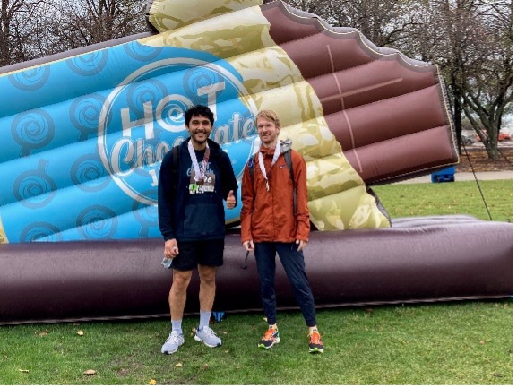 Cristian Ventura after finishing a 5k race