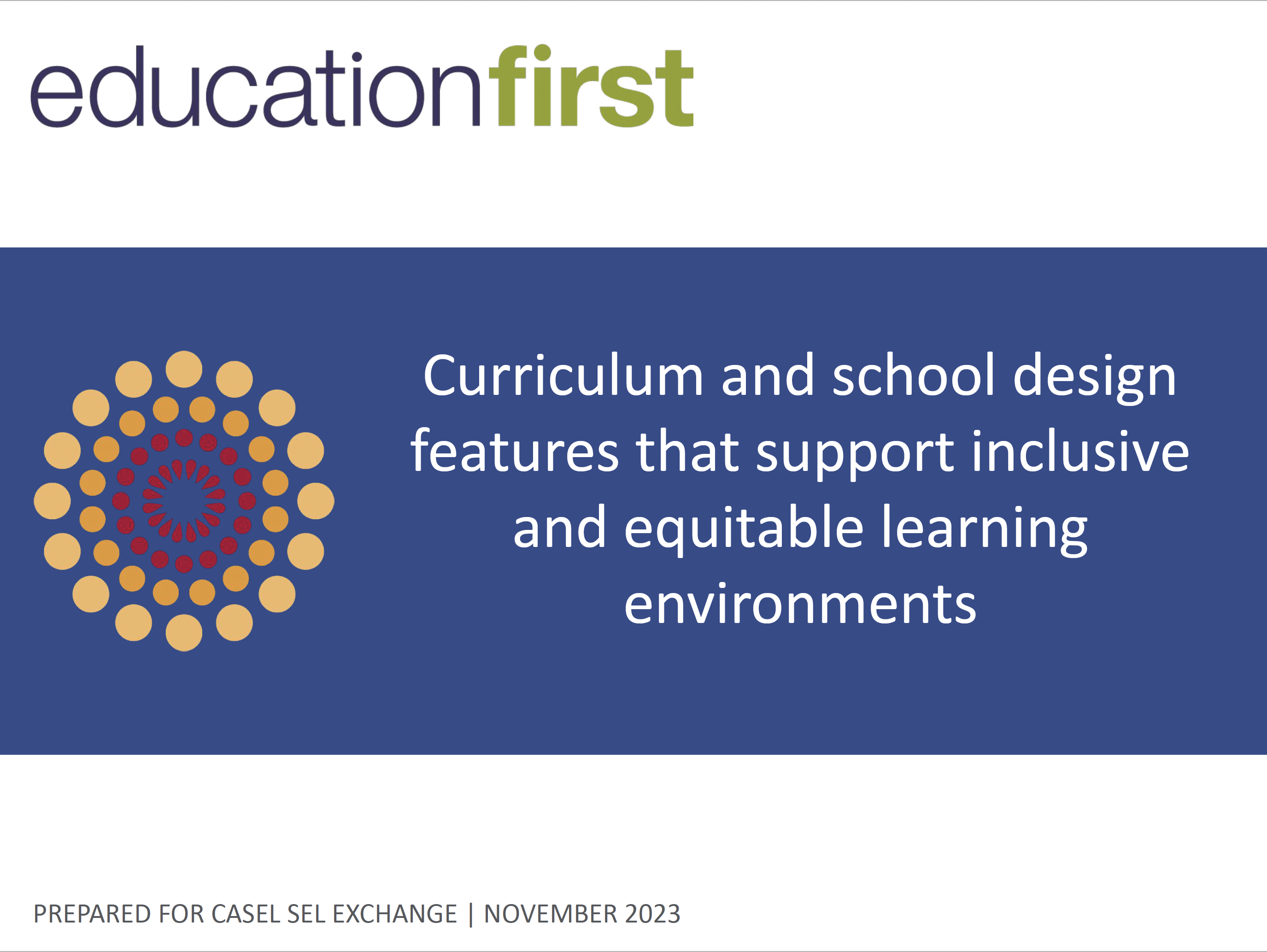 Curriculum and School Design Features That Support Inclusive and Equitable Learning Environemnts