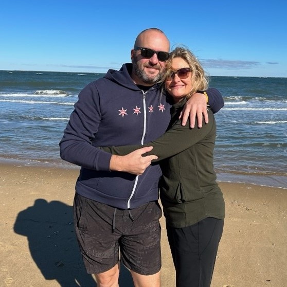 Two people on a beach